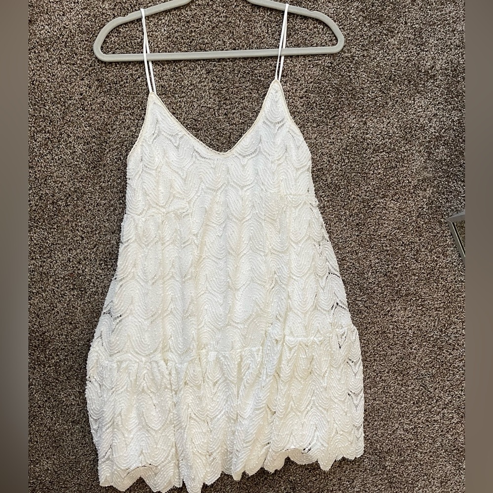 Pink lily white lace dress size small never worn